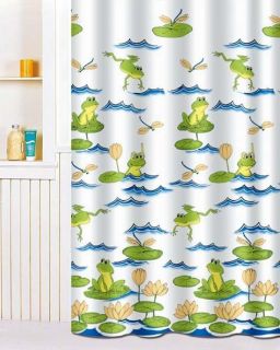 Lovely Cheerful Small Frog Shower Curtain Y3000