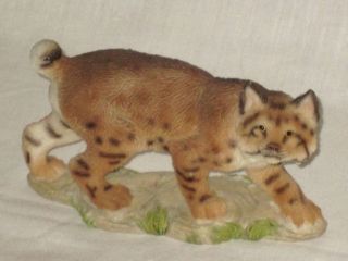 Stalking Bobcat Wildcat Wild Cougar Cat Animal Figurine Collectible 