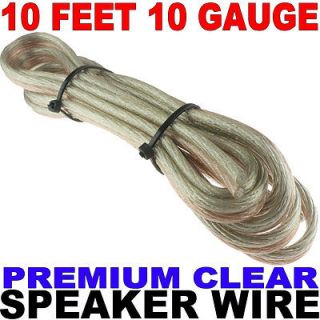 10 Gauge Speaker Wire Car Home Audio 10Ga   10 Ft Clear Fast Free USA 