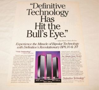 Definitive Technology BP8 10 20 Speakers PRINT AD 1993