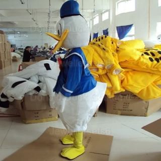 New Donald Duck Costume Mascot Adult Size Cartoon Dress Fancy Dress 