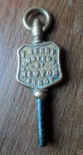 Advertising Pocket Watch Key   F. Gerry of Newton Abbot in Devon