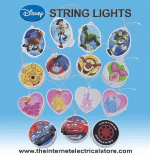 Endon Disney Childrens String Lights Toy Story, Winnie the Pooh, Cars 