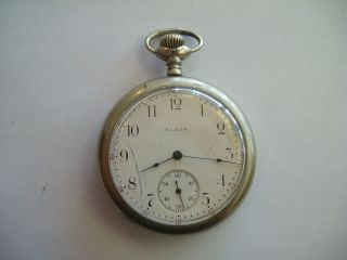 Vintage Elgin Watch Co. 14s Silverode Windup Pocket Watch *13
