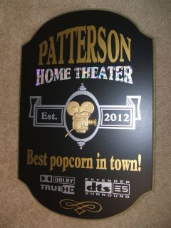   Custom US Made 3D Wood Signs.Home theater decor,Movie Sign,Cinema