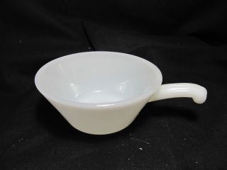 Fire King White Milk Glass Handled Chili Bowl ~ EUC