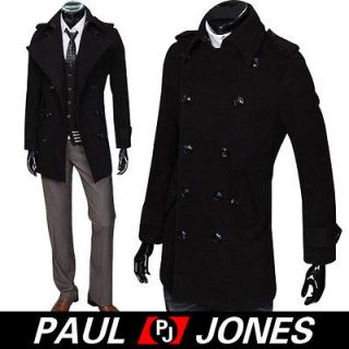 Nwt Style Mens Double breasted coats/jackets/​peacoat slim designed 