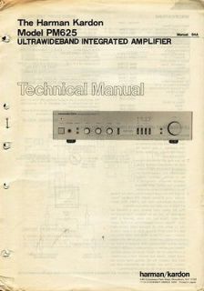 Harman Kardon Original PM 625 Amplifier Service Manual
