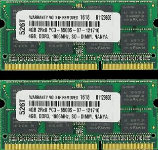 8GB DDR3 1066 MHZ PC3 8500 2X4GB SODIMM MEMORY FOR MACBOOK PRO IMAC 