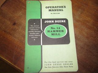Vintage John Deere Operators Manual OM C3 1048 No. 14 Hammer Mill 