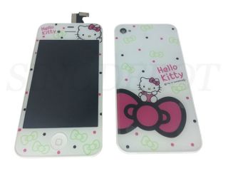 Hello Kitty iPhone 4S LCD Screen Digitizer Touch Lens Back Door 