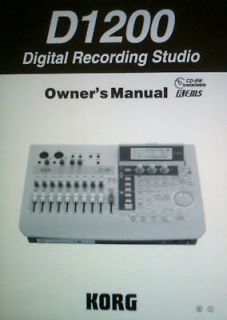 KORG D1200 DIGIT RECORD STUDIO OWNERS MANUAL BOUND ENG