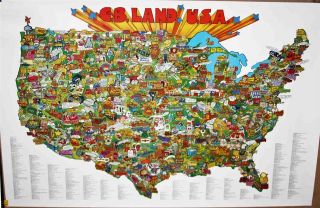 CB LAND USA Poster Bodacious CB Terms & Definition Map Trucker Radio 