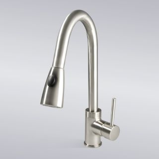 16 Pull Out Spray Swivel Spout Kitchen Sink Faucet Brushed Nickel New