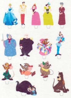 14 DISNEY CINDERELLA CHARACTERS EDIBLE CUPCAKE/FAIRY CAKE TOPPERS 