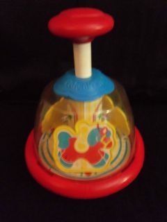 Vintage Fisher Price Push Down Carousel Horse Spinning Toy Toy Chimes