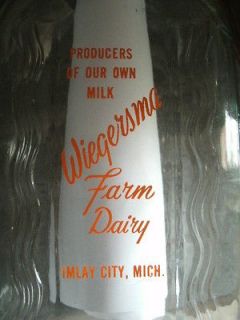 Vintage MILK BOTTLE From Wiegersma Farm Dairy, IMLAY CITY,Mich.