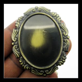 ANTIQUED GOLD 40 x 30mm CAMEO BROOCH PIN SETTINGS