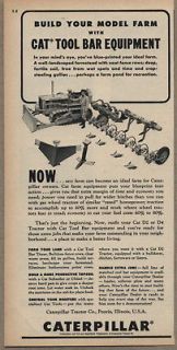 1955 Ad Caterpillar Cat Tractor Tool Bar Equipment