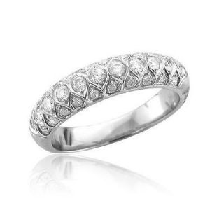 Anniversary Ring Band Diamond Jewelry Natural 0.75 Ctw Round White 