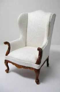 Dollhouse Miniature Famous Furniture 2574 WN Finish Wing Chair