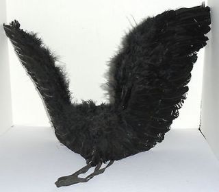 Black Angel Wings 15 Feather Halloween Dark Fallen Costume Child 