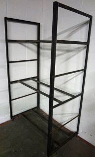   and wheel storage rack on small metal casters for display showroom