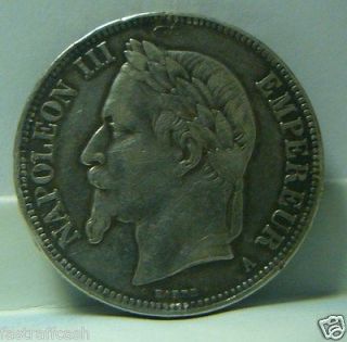 1870 Napoleon III Empereur 5 Franc Silver Coin L@@K Very Rare!!