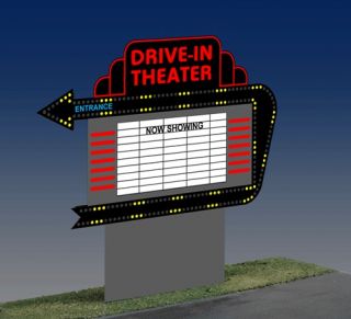 Millers Drive In Theater Animated Neon Sign O/HO Scale