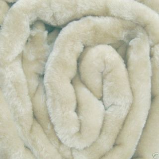 LARGE Cream Mink FUR Blanket Sofa / Bed Throw 200x240cm