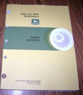 John Deere 2320 2420 Windrower Parts Catalog Manual jd