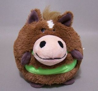 MushaBelly Chatter Brown Horse Pony Green Plush 7 Stuffed Animal Soft 