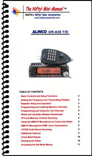 Alinco DR 635T Nifty Operating Guide, DR 635, DR635