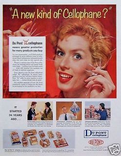 1958 DuPont K Clear Cellophane Wrap Keeps Food Fresher Longer 