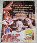 2000 Nestle QUIK NesQuik chocolate milk BOYS bunny AD