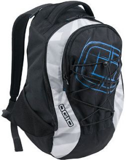OGIO Atamzirp Backpack Daypack Book Bag Black White & Blue 670067