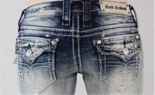   Authentic ROCK REVIVAL Wendy Capri Cropped Denim Jeans Sz 28 RJ8299 P3