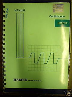 HAMEG HM 512 Oscilloscope Instruction Manual, Original