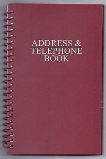 NEW MAROON SPIRAL ADDRESS BOOK WITH TABBED PAGES   English