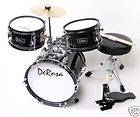 Black 3 PC 12 Starter Drum Set Kid Music Class Band Perfect Gift for 