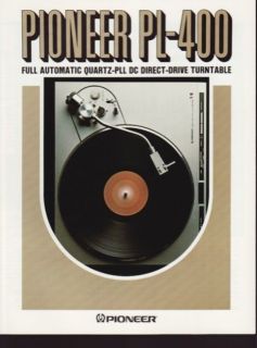 Pioneer PL 400 Turntable Brochure 1980