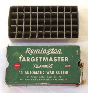 Remington Vintage Ammo Box 45 Automatic Wad Cutter 185 Grain 