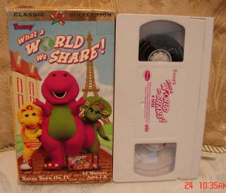 WHAT A WORLD WE SHARE Vhs Video ACTIMATES BARNEY 54 Minutes Never Seen 