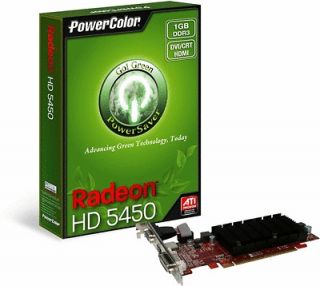 PowerColor ATI Radeon HD5450 1GB Video Card Low Profile VGA DVI HDMI 