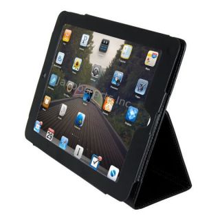 New Black Leather Style with Built in Stand for Apple iPad 2/3