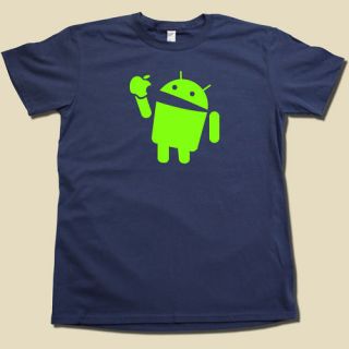 Android eats Apple t shirt FUNNY nerd computer geek tee