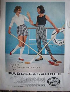 1958 Vintage Paddle & Saddle Womens Sportwear Clothing Shuffle Board 