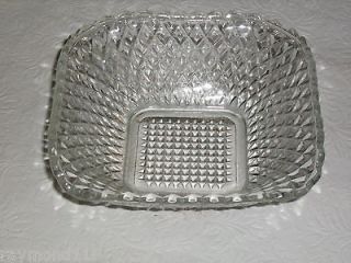   Clear Diamond Quilted? Depression Glass Candy Mint Dish 5,5 Square