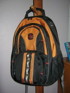 Swiss Gear by Wenger Laptop Backpack Orange Black Grey Padded