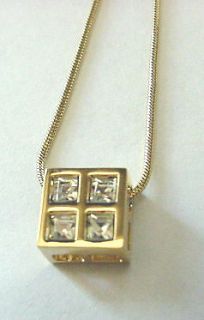 Annaleece Oliver Weber Gold Necklace & Clear Crystals #1035G